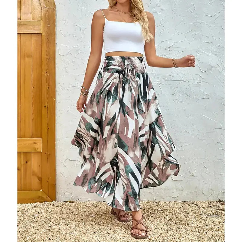 Casual Summer Floral Tie-Front Skirt - Sculptify™
