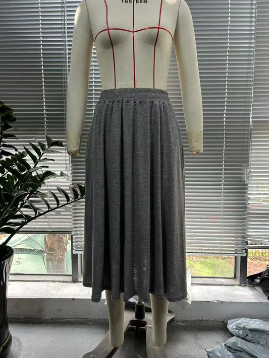 Modern High-Waist Flowy Draped Skirt - Sculptify™