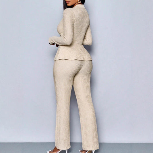 Womens Versatile, Waist-Cinching, Slimming Solid-Color Long-Sleeve Set Sets Sculptify™