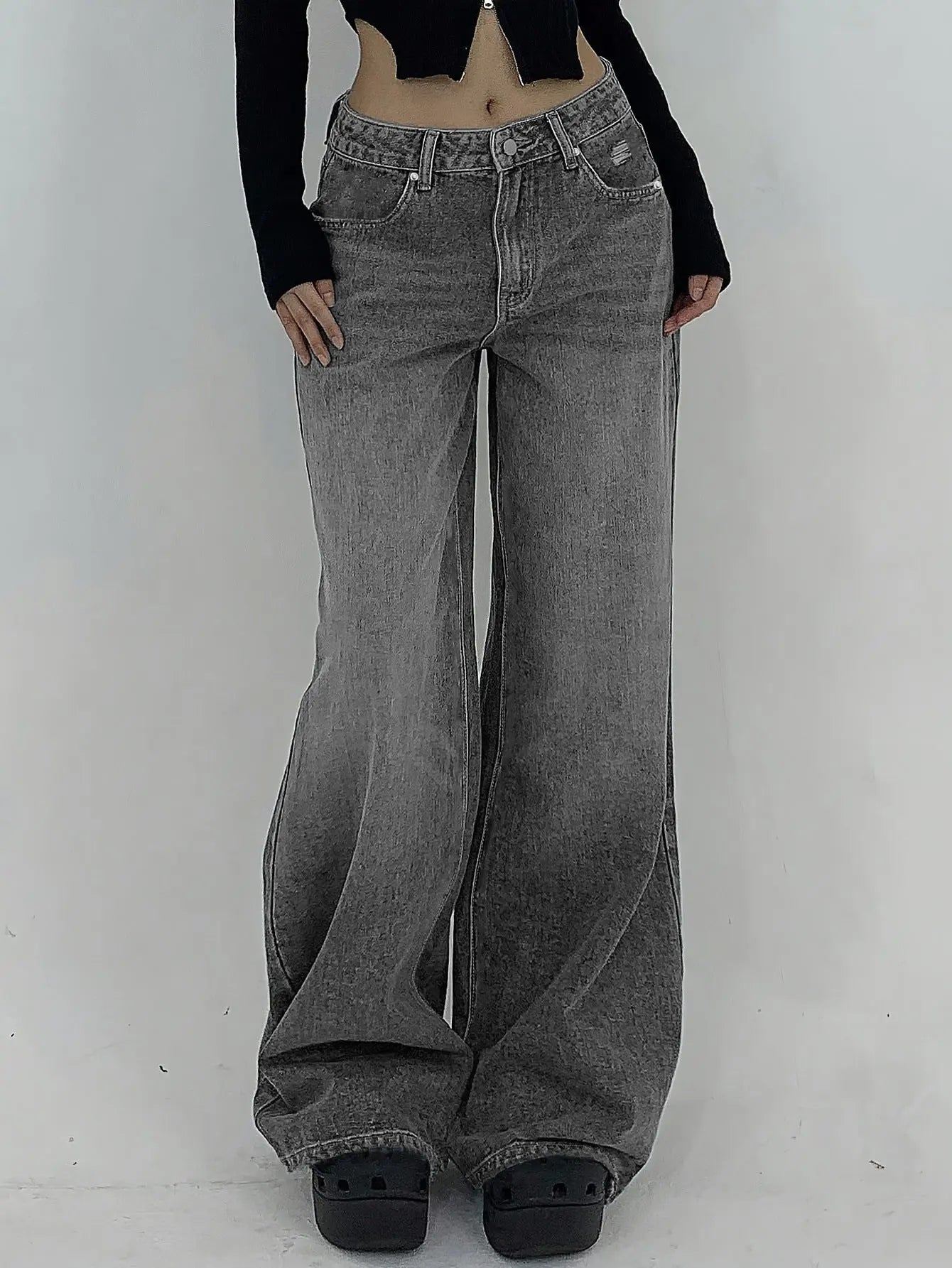 American Chic Oversized Flare Jeans - Sculptify™