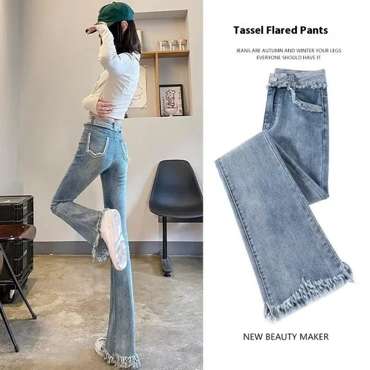 Light Color Bell Bottom Jeans - Sculptify™