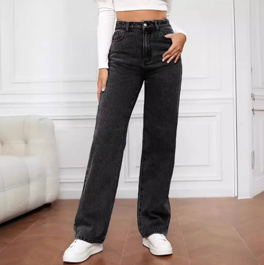 High-Waist Everyday Straight Jeans - Sculptify™