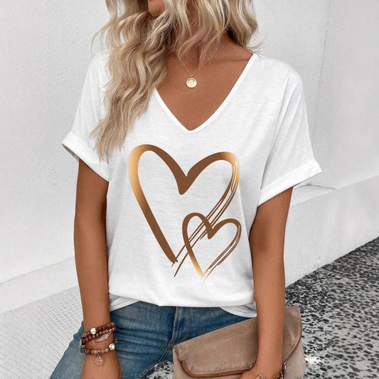 Womens Stylish Printed Slim-fit Short-sleeve Top Short sleeve t-shirts Sculptify™