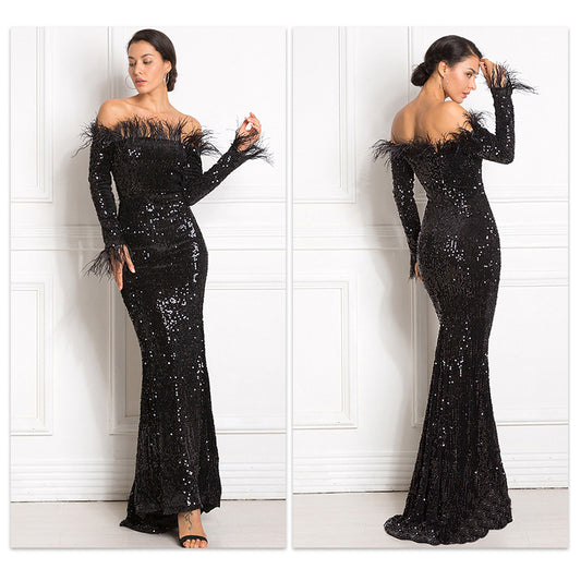 Off-the-shoulder Fishtail Party Formal Dress - Sculptify™