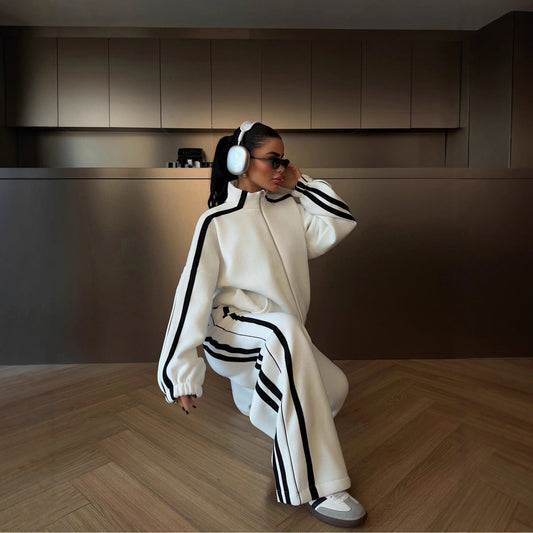 Color-block Long-sleeve Casual Sportswear Set Sets Sculptify™