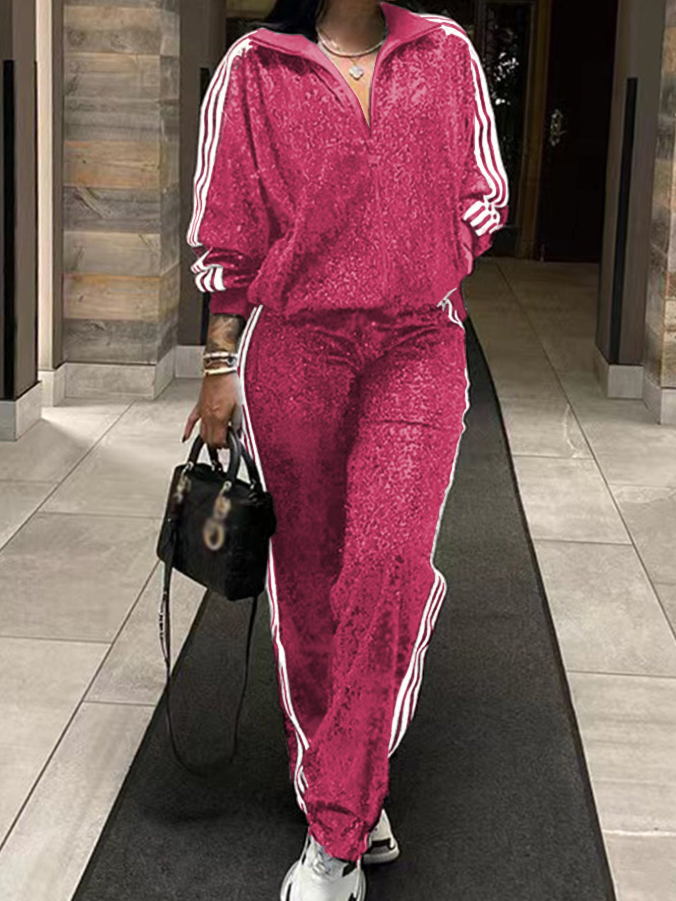 Sequin Plus Size Casual Set For Women - Sculptify™