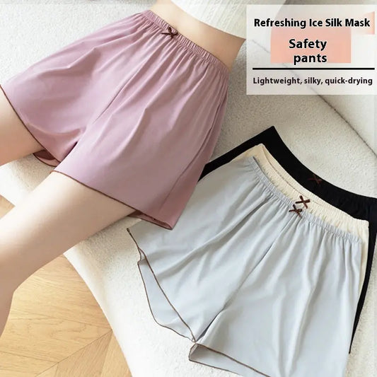 Soft Ice Silk Plus-Size Safety Shorts - Sculptify™