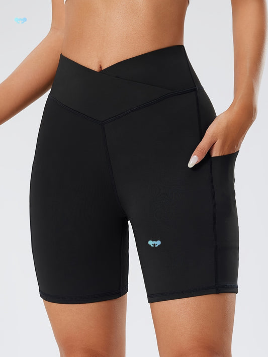 Practical High-Waist Yoga Shorts