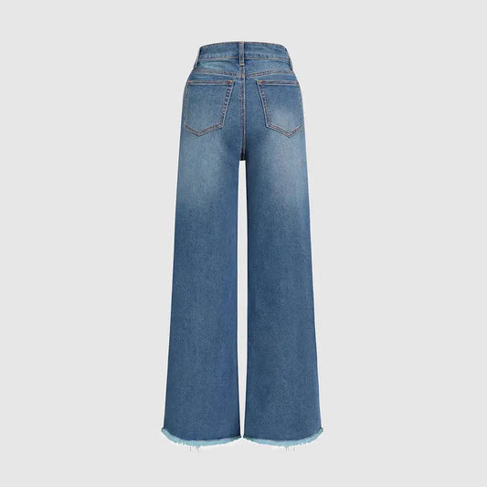 Grunge Flare Raw Hem Jeans - Sculptify™