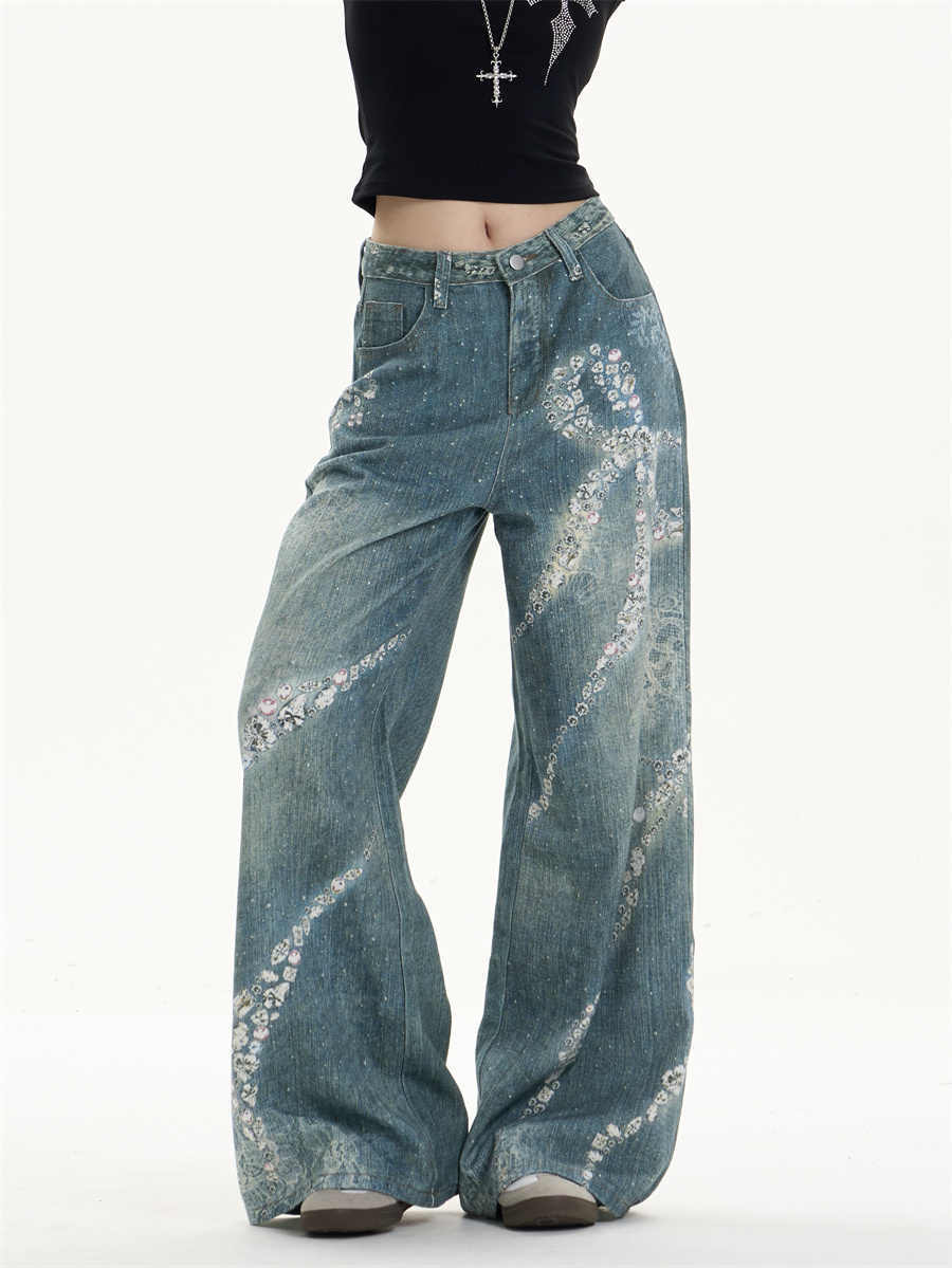 Trendy Bowknot Wide Jeans