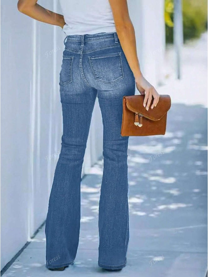 FlareFlex Multi-Button Jeans