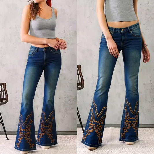 Sweetheart Cut-Out Flare Jeans - Sculptify™