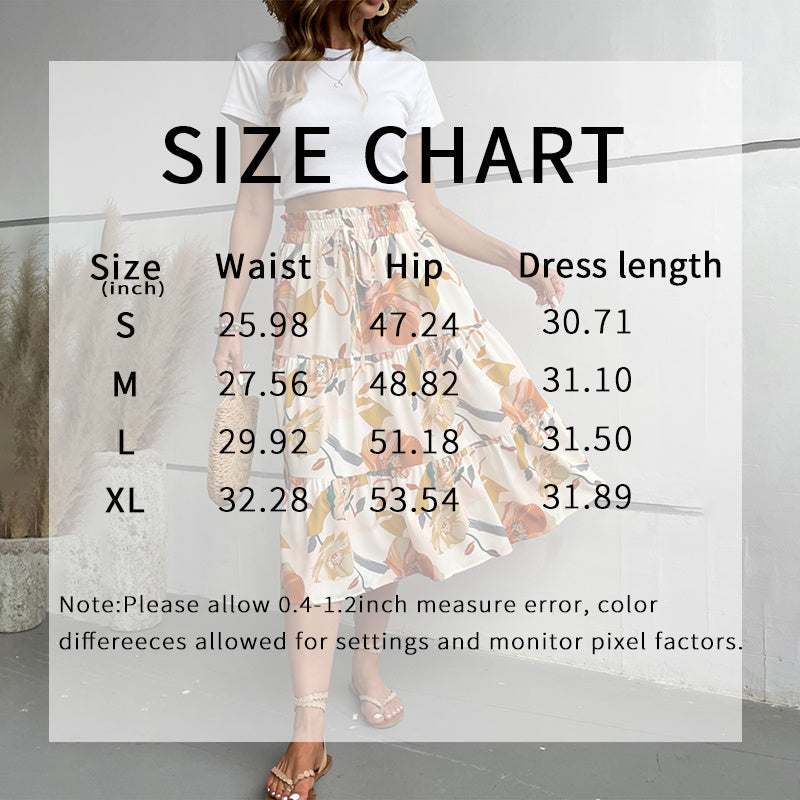 Effortless Boho Floral A-Line Skirt