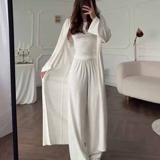 Everyday Wide-leg Pants And Tank Top Three-piece Set Sets Sculptify™