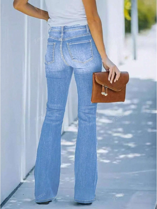 FlareFlex Multi-Button Jeans
