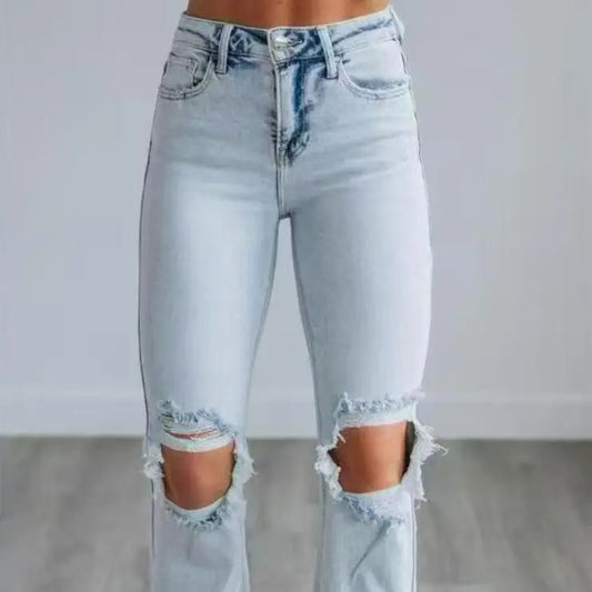 EuroVibe Distressed Slim Jeans - Sculptify™
