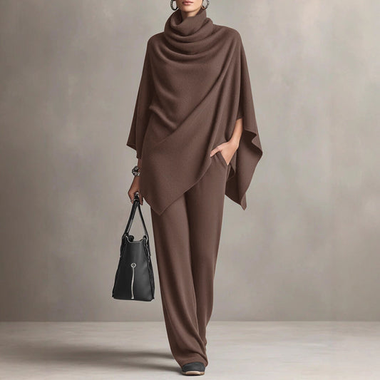 Womens Cloak Top And Wide-leg Pants Two-piece Set - Sculptify™