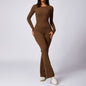 Leisure Horn Long Sleeve Yoga Jumpsuit Naked Women Feeling Tight Quick-drying Sports Workout - Sculptify™