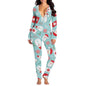 Printed Button Tight Jumpsuit For Women - Sculptify™