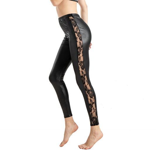 LaceFlex Leather Leggings