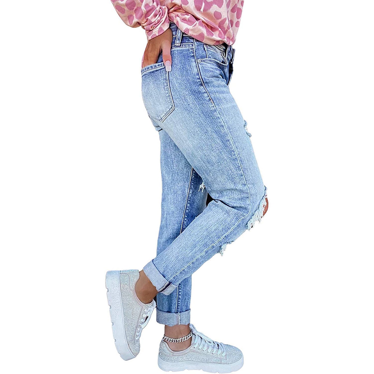 Distress Skinny Ripped Jeans