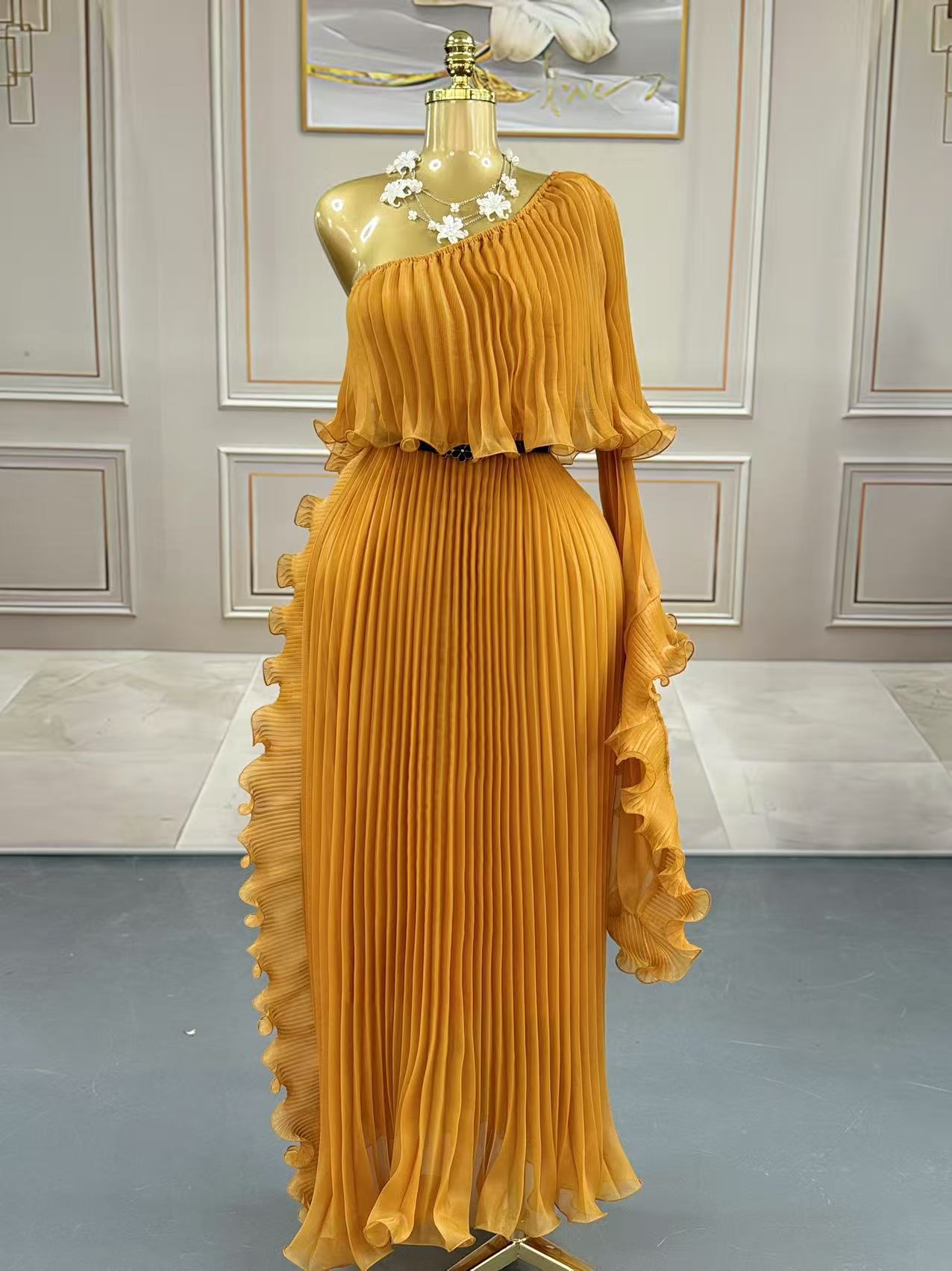 Fashionable One-shoulder Elegant Evening Dress - Sculptify™