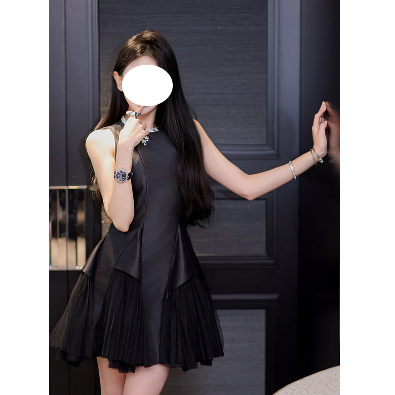 Puff Mesh Stitching Pearlescent Dress - Sculptify™
