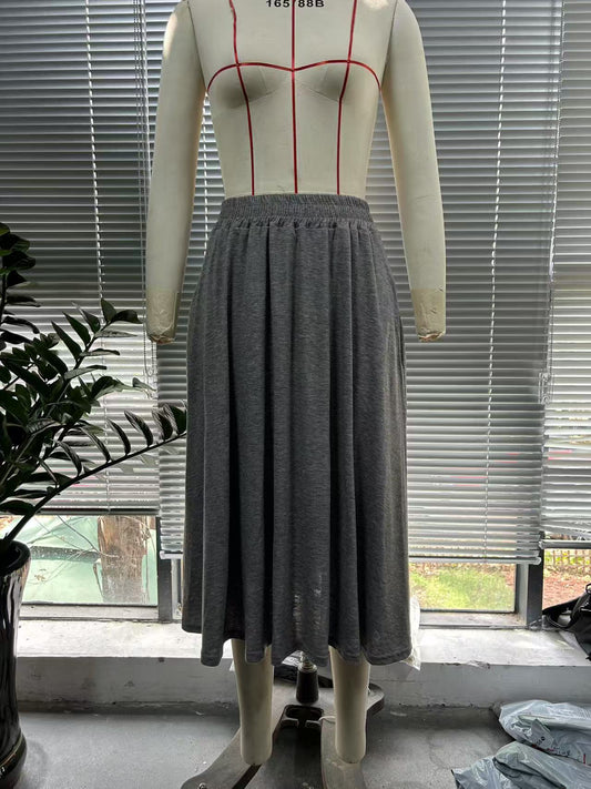 Modern High-Waist Flowy Draped Skirt