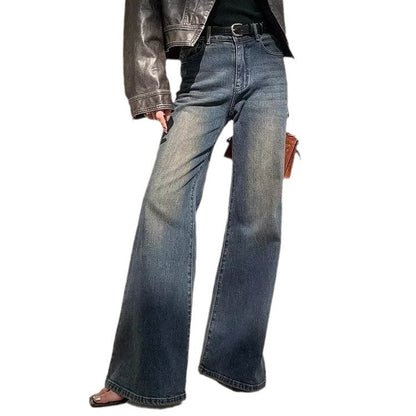 Washed Vintage Mop-Leg Jeans