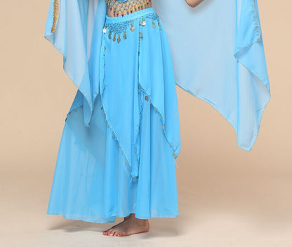 Stage-Ready Coin Hanging Chiffon Skirt