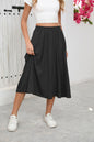 Modern High-Waist Flowy Draped Skirt