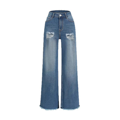 Grunge Flare Raw Hem Jeans