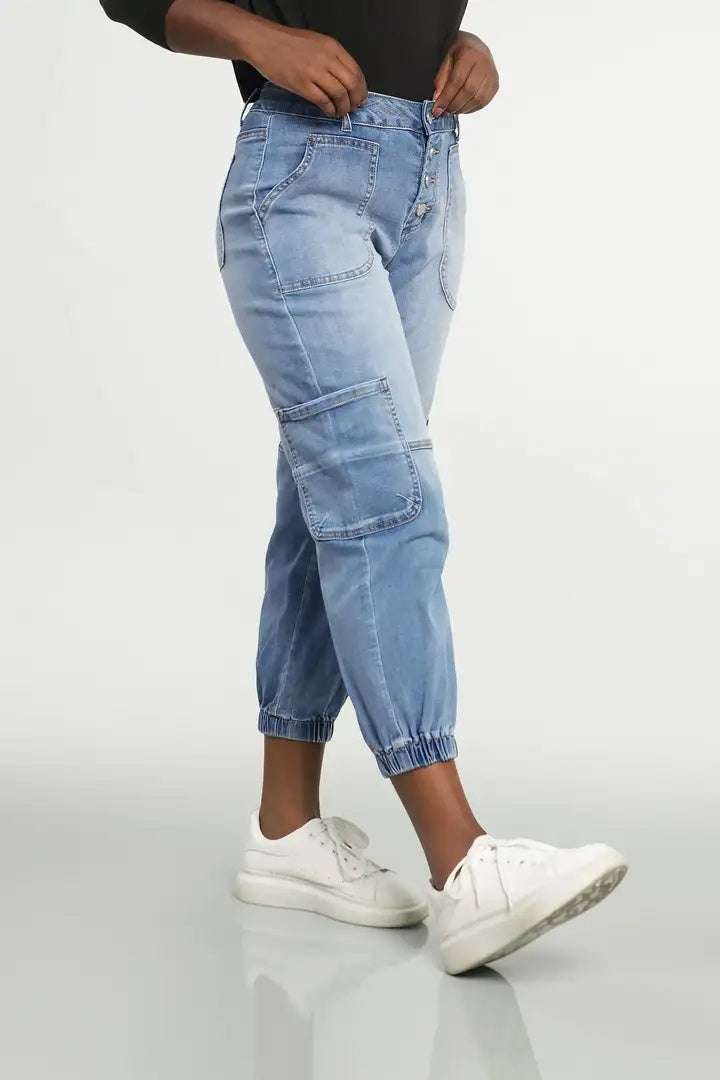 CorsetLace High-Waist Wide-Leg Jeans