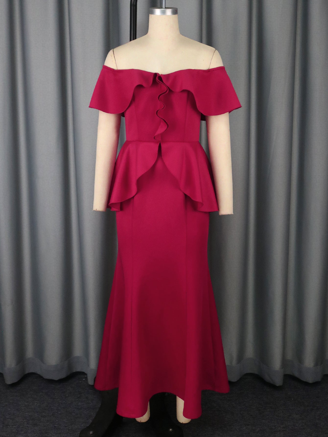 Strapless Ruffled Off-the-shoulder Dress Fishtail Dress - Sculptify™