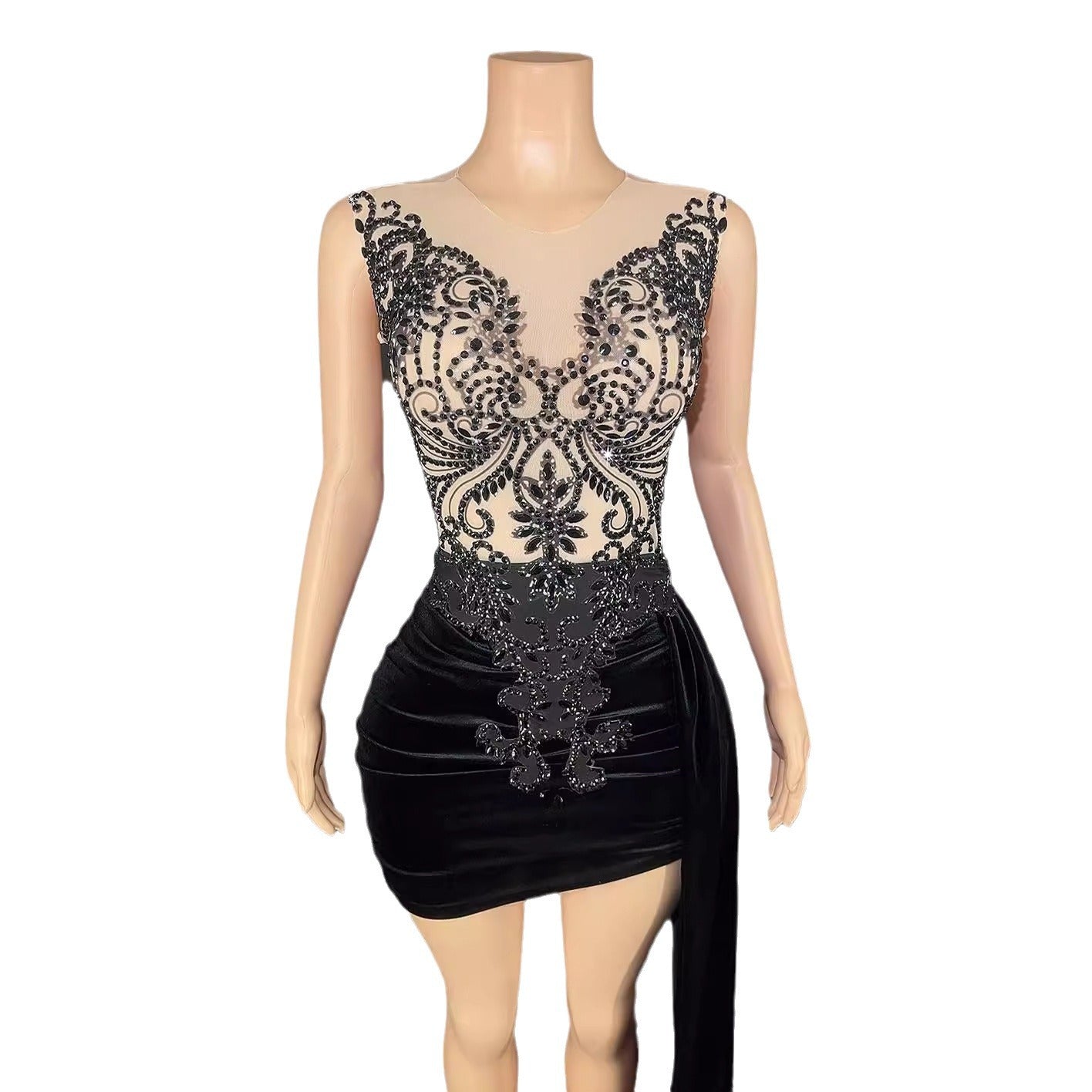 Summer Luxury Evening Dress Female Singer Stage Costume Senior Dress Side Trailing Skirt - Sculptify™