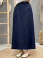 High-Waist Lace-Up Linen Pencil Skirt