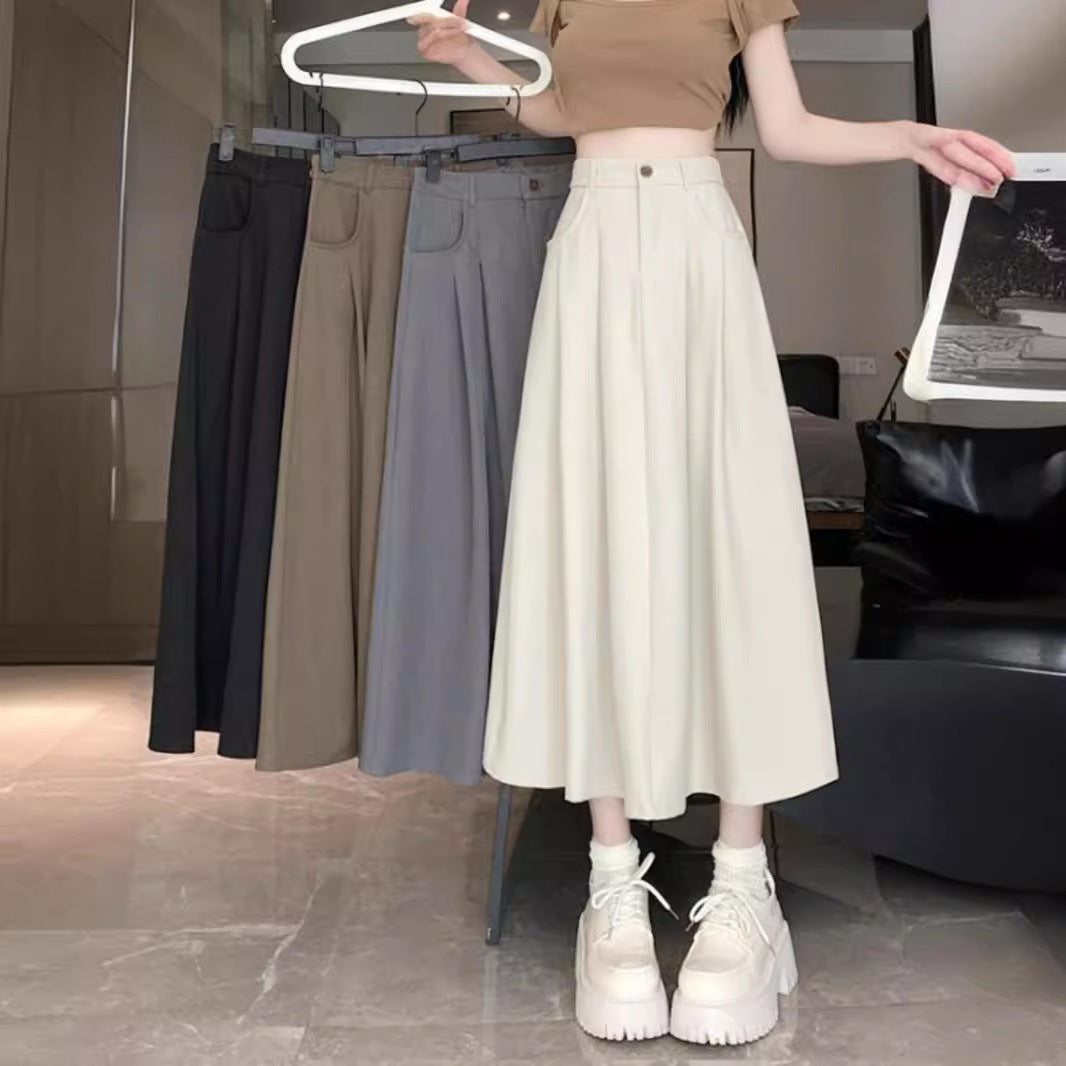Casual Elegant Draped A-Line Skirt