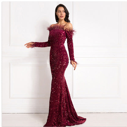 Off-the-shoulder Fishtail Party Formal Dress - Sculptify™