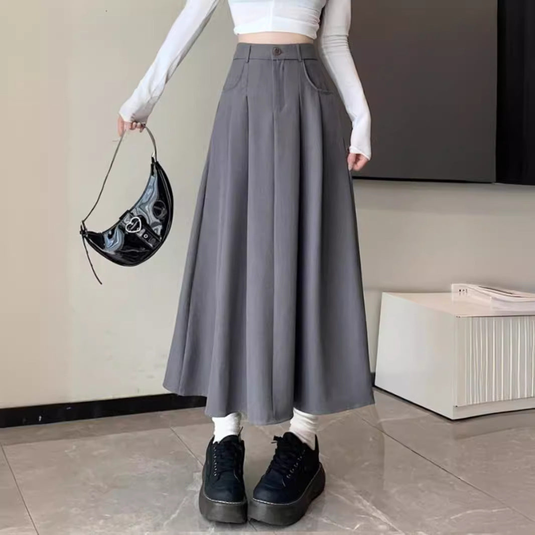 Casual Elegant Draped A-Line Skirt