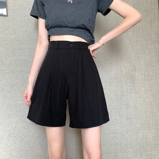 Relaxed Fit Straight-Leg Wide Shorts