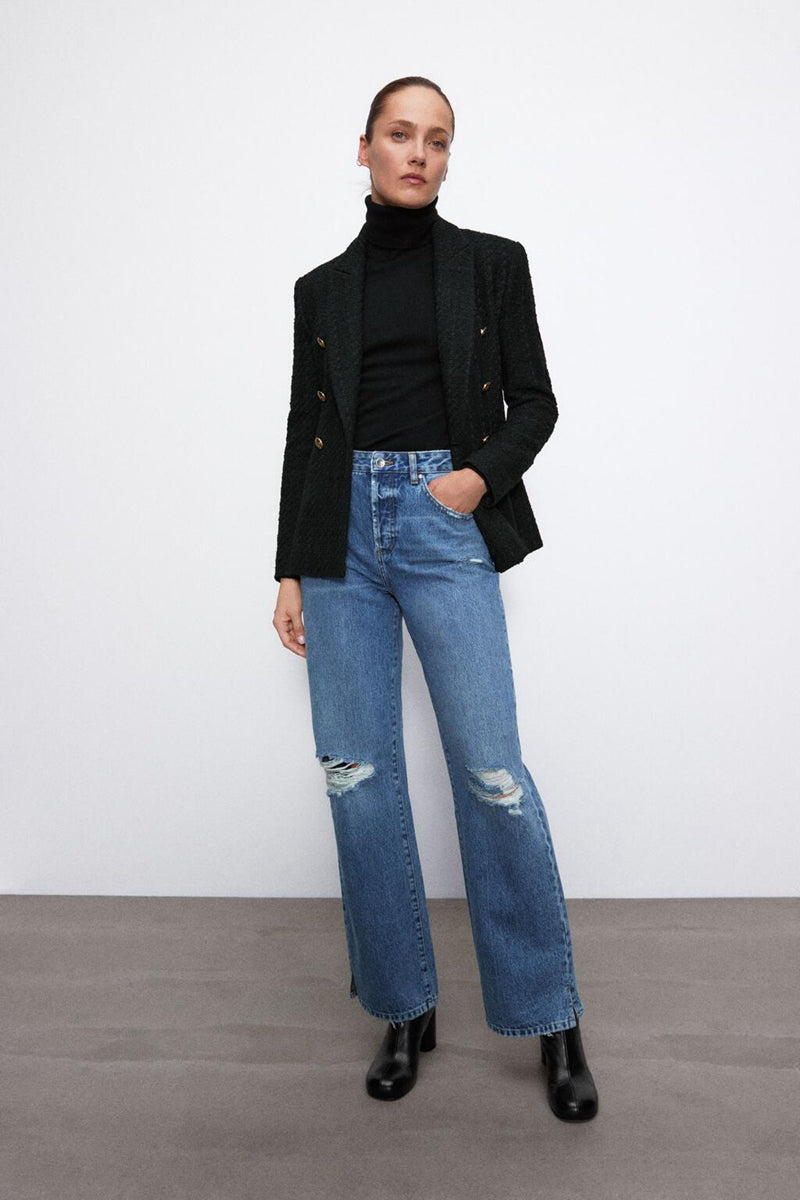 Women'S Autumn Texture Slim Fit Blazer - Sculptify™