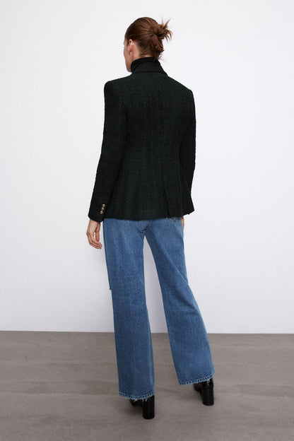 Women'S Autumn Texture Slim Fit Blazer - Sculptify™