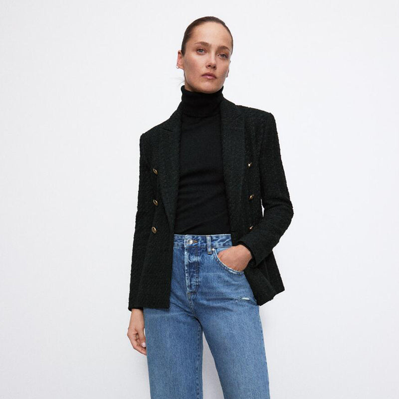 Women'S Autumn Texture Slim Fit Blazer - Sculptify™