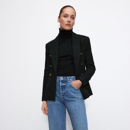 Women'S Autumn Texture Slim Fit Blazer - Sculptify™