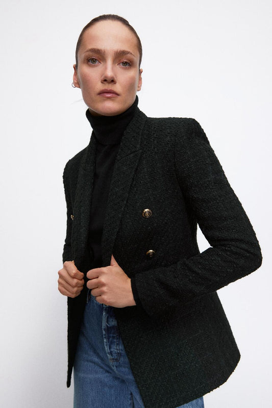 Women'S Autumn Texture Slim Fit Blazer - Sculptify™