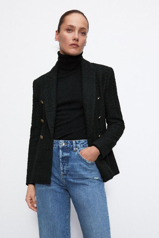 Women'S Autumn Texture Slim Fit Blazer - Sculptify™