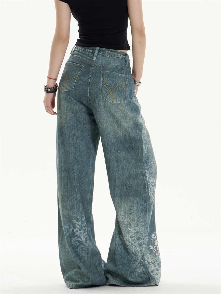 Trendy Bowknot Wide Jeans