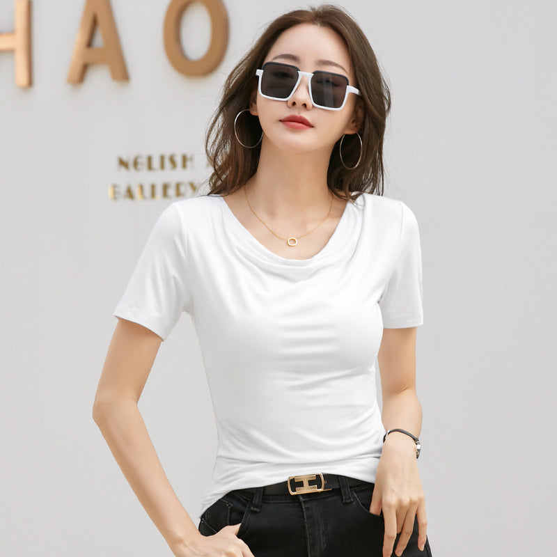 Women's Short-sleeved T-shirt With Pile Collar  Short sleeve t-shirts Sculptify™