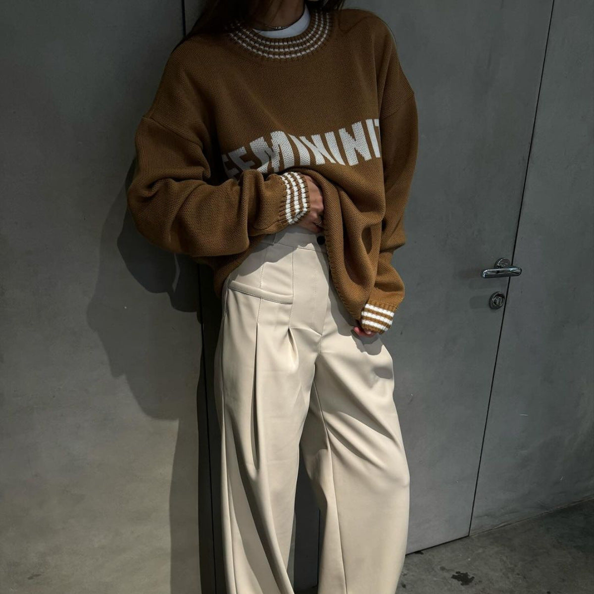 Knitted Sweater Sweater Round Neck Pullover For Women - Sculptify™