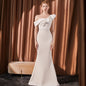 High-end Slant Shoulder Slimming Long Dress - Sculptify™